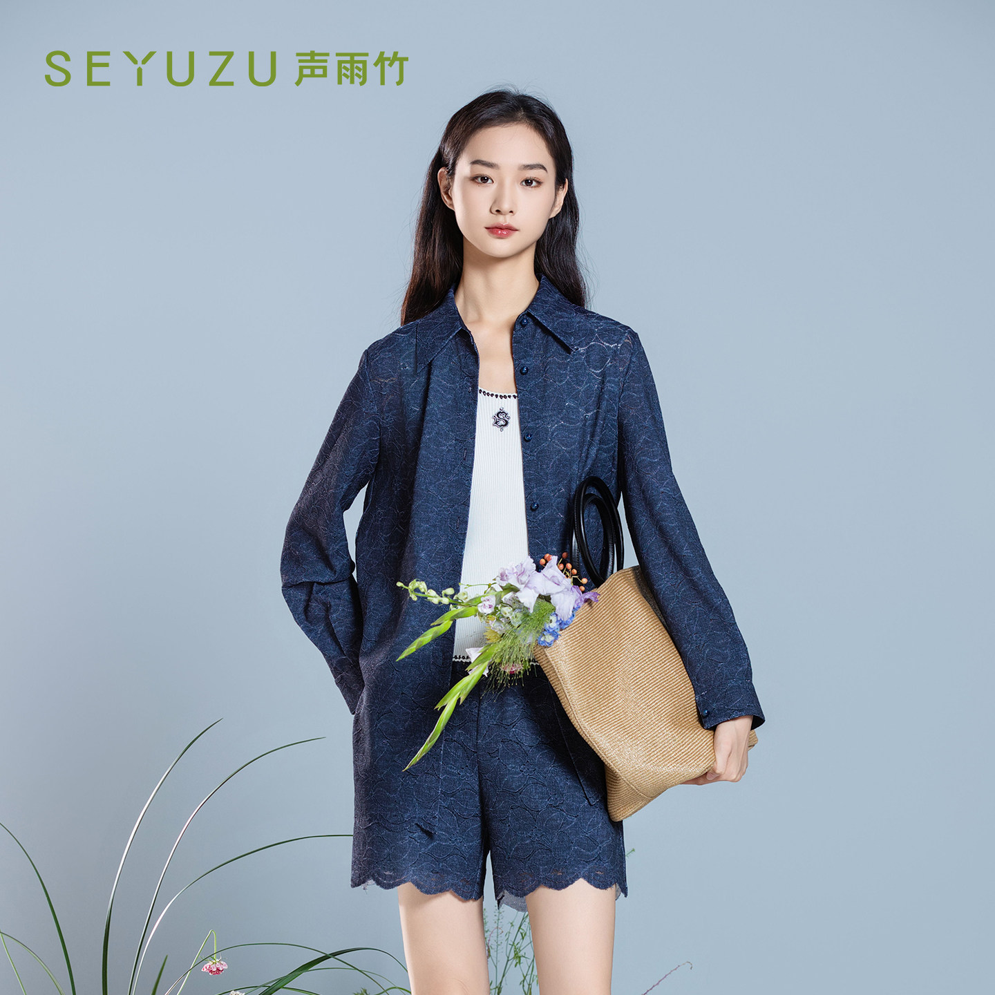 声雨竹官方旗舰店2026夏季直筒短裤女中高腰微弹通勤休闲薄款裤子
