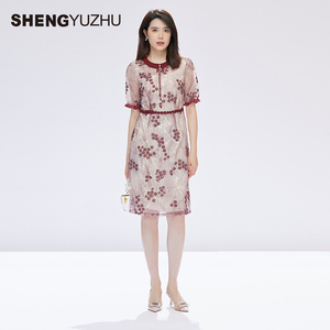 声雨竹官方旗舰店夏季新款女连衣裙收腰气质修身显瘦裙子气质休闲