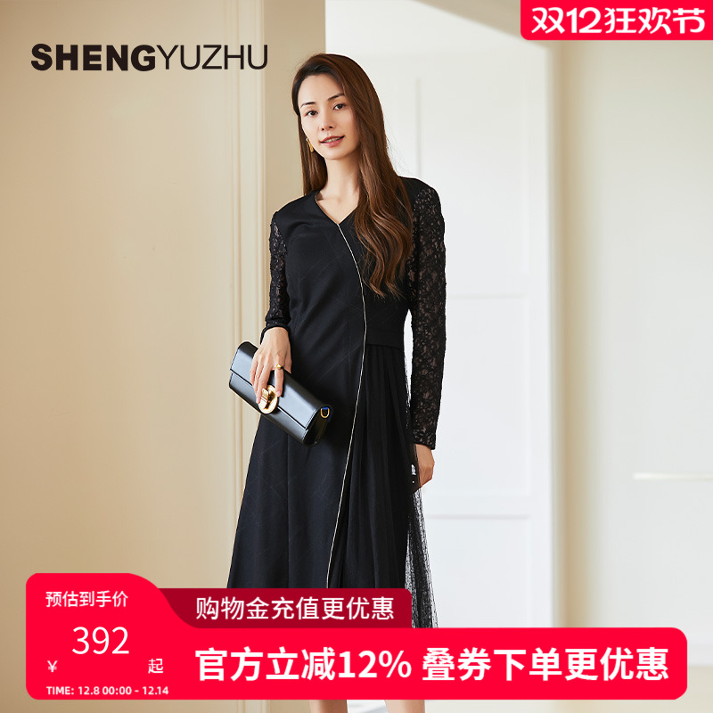 声雨竹2022年冬季新款连衣裙