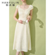 小众设计连衣裙女夏季 方领裙子 气质收腰高级感中长款 2024新款 法式