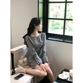 巨好看修身 韩语琳 清冷富家千金穿搭格子连衣裙春季 气质名媛a字裙