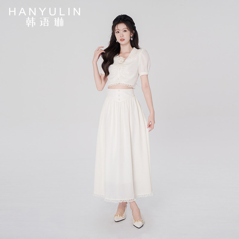 【清仓价】套装女新款春季时尚气质显瘦短袖白色上衣半身裙两件套,女装/女士精品,时尚套装,淘宝优惠券,粉丝福利购,淘宝优惠卷