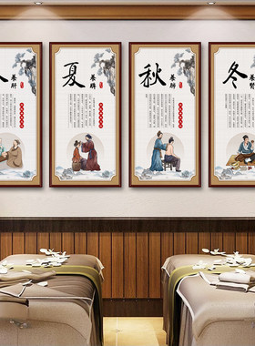 春夏秋冬四季养生装饰画中医馆挂画调理疗诊所卫生站门诊海报壁画