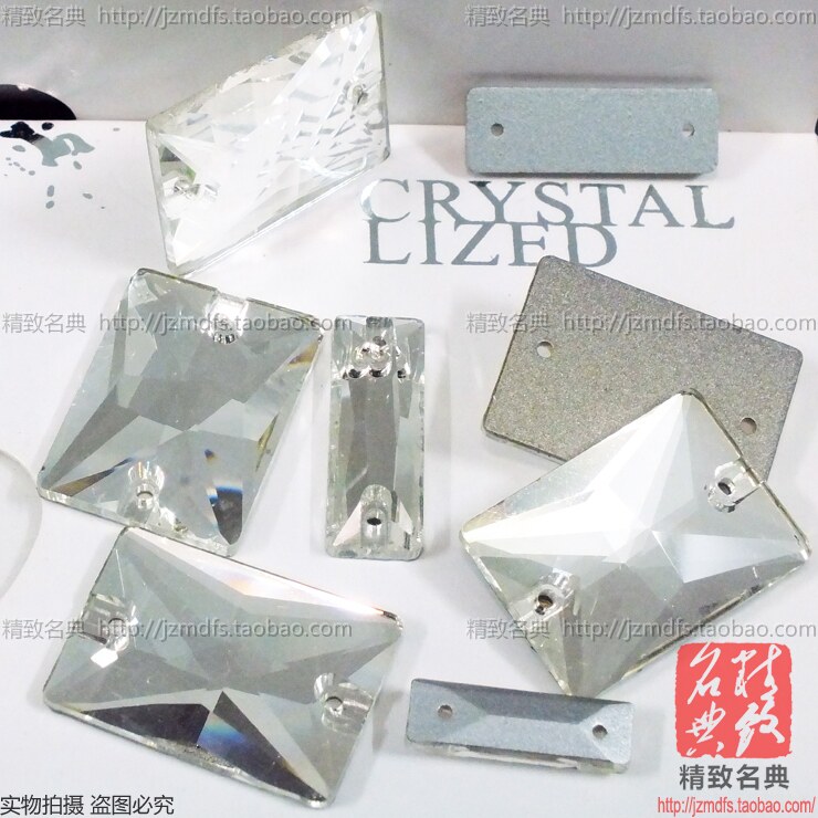 长方形白色水晶玻璃手缝钻婚纱装饰品辅料diy手机壳美容贴钻材料