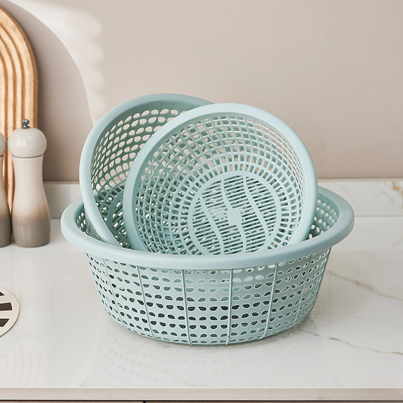 加厚菜篮子洗菜盆沥水篮塑料厨房水果馒头筐镂空洗菜盆馍框家用