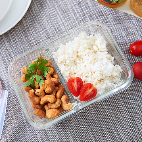 龙士达密封保鲜盒隔层耐热分格