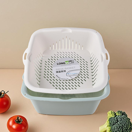 双层沥水篮洗菜蓝子汲神器大号筐