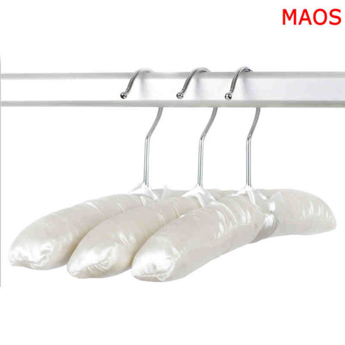 maos丝绸布艺儿童实木内芯凉衣架