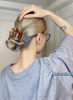 高级感醋酸小抓夹女新款后脑勺盘发鲨鱼夹法式复古马尾夹轻奢头饰