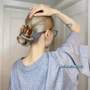 高级感醋酸小抓夹女新款 复古马尾夹轻奢头饰 后脑勺盘发鲨鱼夹法式