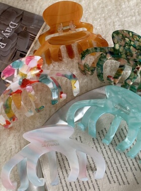 醋酸美拉德超大号抓夹发量多高级感发夹女2024新款后脑勺鲨鱼夹子