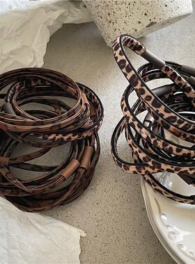 5根装~高弹力豹纹发圈百搭日常基础马尾皮筋扎头发绳秋冬耐用发饰