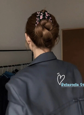 韩系玫瑰花串珠百变插梳2025新款高级感半扎发编发器发梳百搭头饰