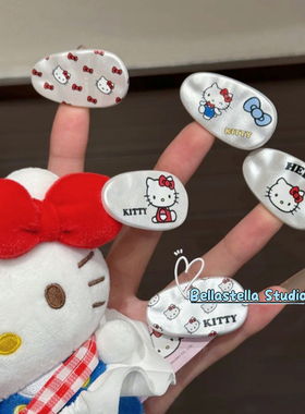 可爱猫咪5个装~珍珠白甜美kt猫发夹卡通少女新款刘海碎发侧边夹子