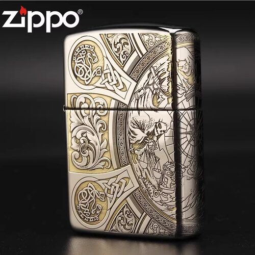 zippo打火机纯铜天启骑士