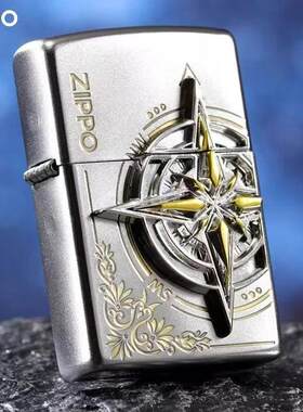 zippo爱情指南针贴章打火机防风煤油火石送男友七夕