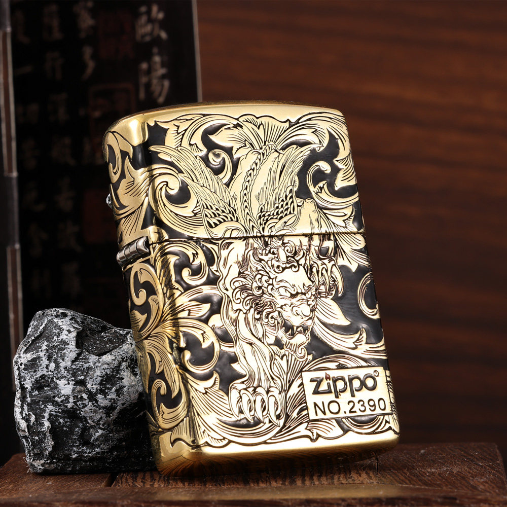 zippo 招财貔貅 黑金唐草 限量收藏版  防风煤油打火机礼盒套装
