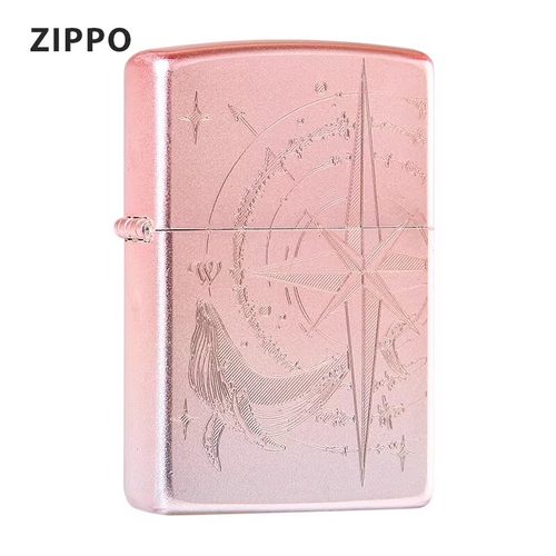 ZIPPO之宝煤油打火机52HZ赫兹鲸鱼爱情指南针幻彩送男友生日礼物