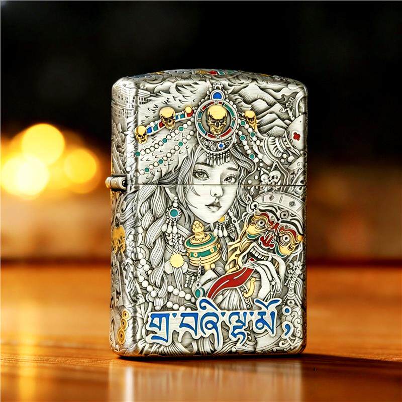 zippo打火机珐琅鎏金火凤凰扎基拉姆纯铜盔甲煤油男礼盒收藏