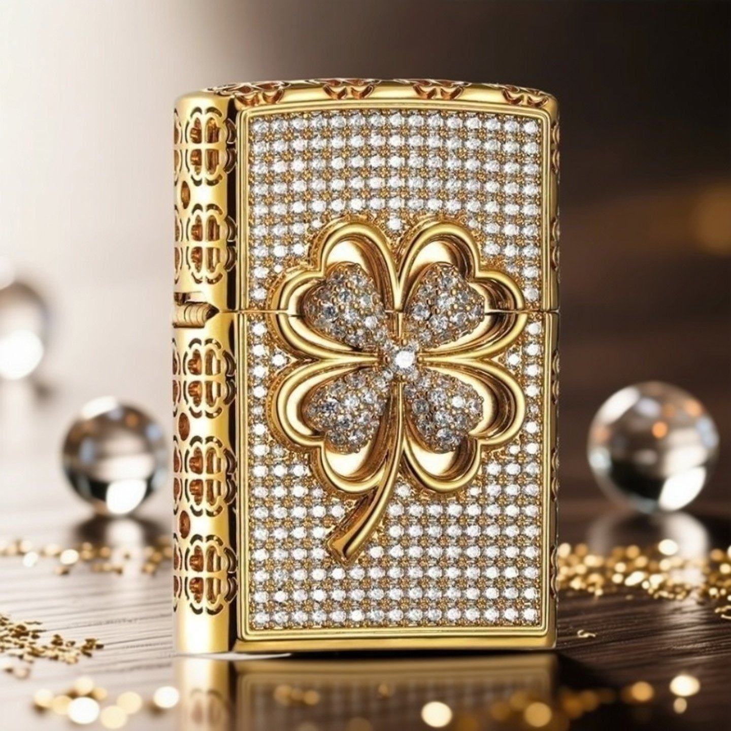 ZIPPO煤油防风打火机重甲满钻四叶草幸运礼物送男友跨年礼物,ZIPPO/瑞士军刀/眼镜,ZIPPO/芝宝,淘宝优惠券,粉丝福利购,淘宝优惠卷