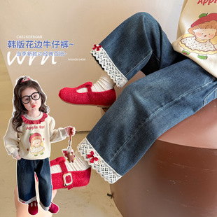 童装女童秋冬季新款中小童洋气女宝潮流休闲加绒保暖牛仔加厚绒裤