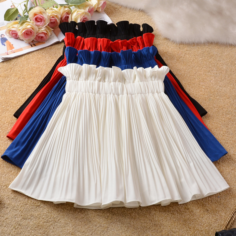 高腰显瘦半身裙女防走光百褶短裙