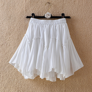 不规则半身裙女2024夏新款 百褶裙高腰显瘦垂感蓬蓬裙百搭a字短裙