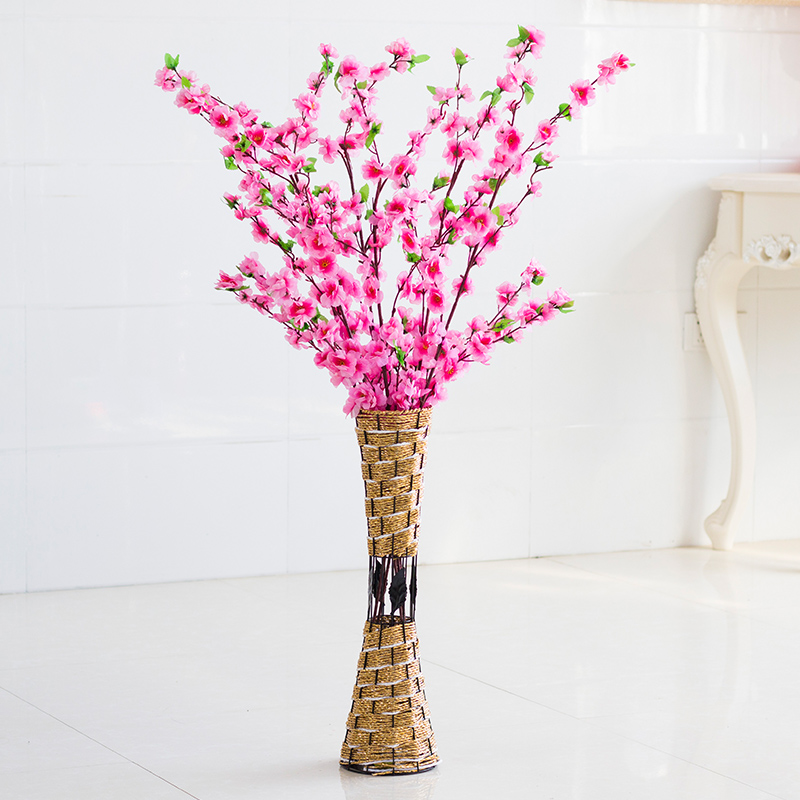仿真 桃花枝 客厅落地摆放花艺套装仿真装饰花假花 假桃花枝包邮