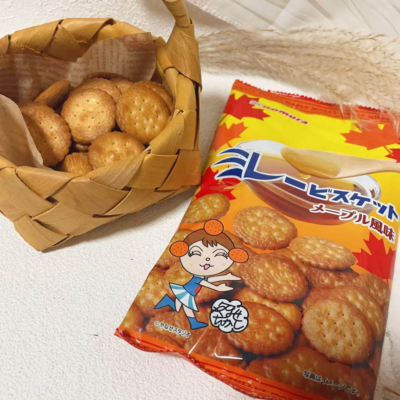 日本原装进口野村枫糖新口味天日盐小圆饼干同品牌焦糖风味零食品