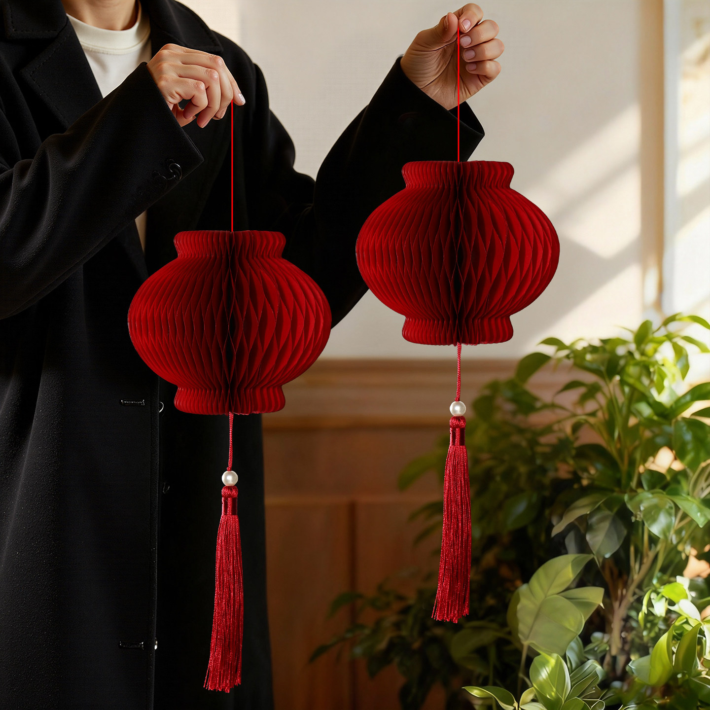 2026马年新年创意蜂窝灯笼挂饰