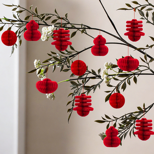 2026新年蜂窝球灯笼装饰挂件马年春节过年装饰品室内氛围布置挂饰