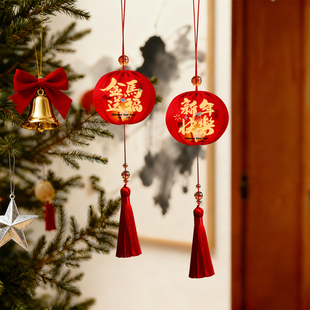 2026新款新年发光灯笼中式户外室内春节过年小红灯笼挂件节日挂饰