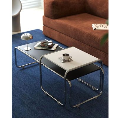 搭光组合不锈钢色茶几中