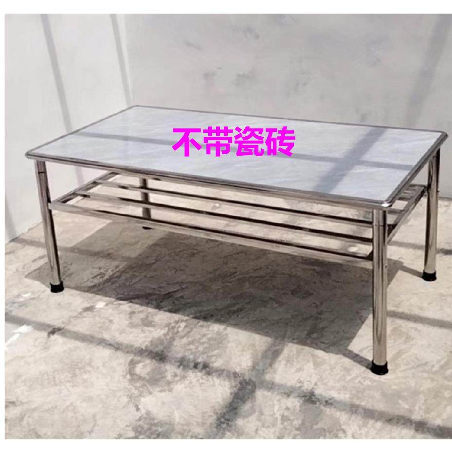 不锈钢桌子框架80*80正方形双层加厚餐桌长方形锈钢瓷砖方桌,住宅家具,岛台餐桌,淘宝优惠券,粉丝福利购,淘宝优惠卷