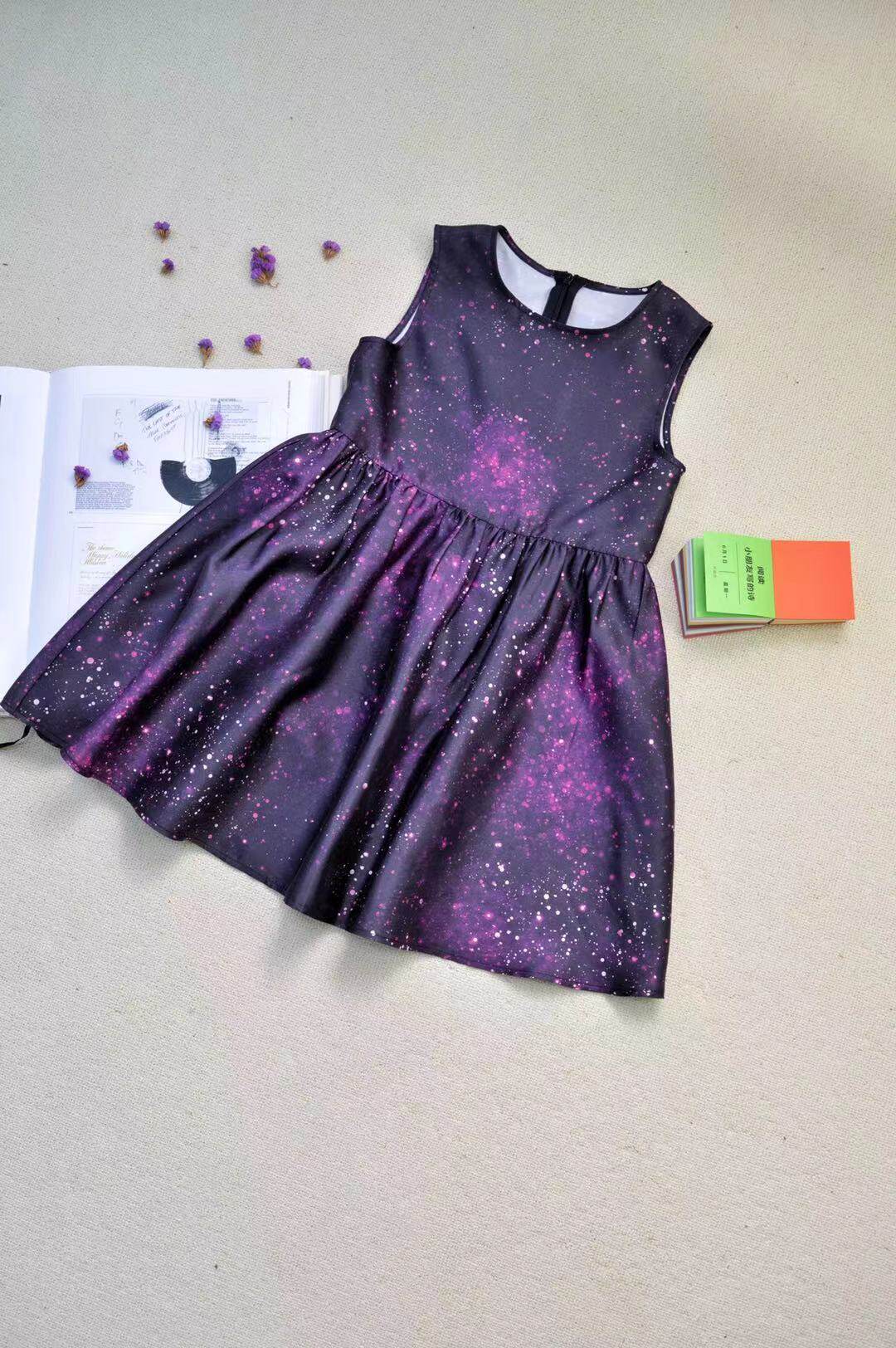 PetalsOnYou 星空真丝羊毛童装  女童无袖蓬蓬裙公主裙亲子装女生