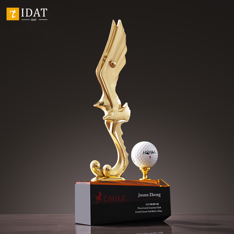 金属水晶奖杯定制高档高尔夫赛事纪念品一杆进洞eagle奖订制定做
