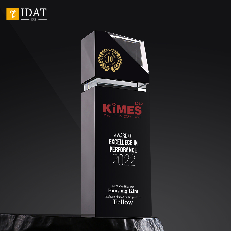 奖杯定制创意黑色水晶杯订制高档大气优秀员工颁奖纪念品奖牌定做