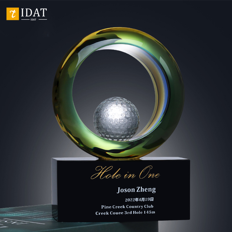 水晶奖杯定制创意高尔夫赛事颁奖EAGL 一杆进洞Esingle纪念品定做