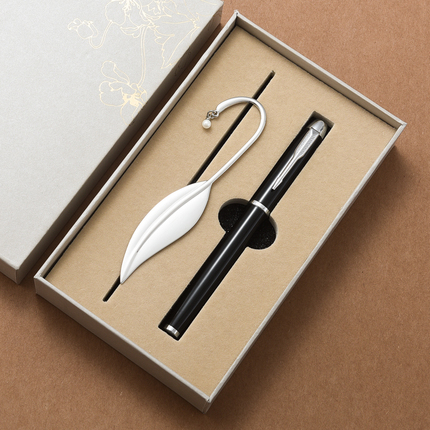 Metal Willow Leaf Lucky Four-Leaf Clover Bookmark Set Exquisite Creative Swan Neck Back-To-School Gift for Students Personalized Engraving Company Souvenirs Business Gifts Custom Logo