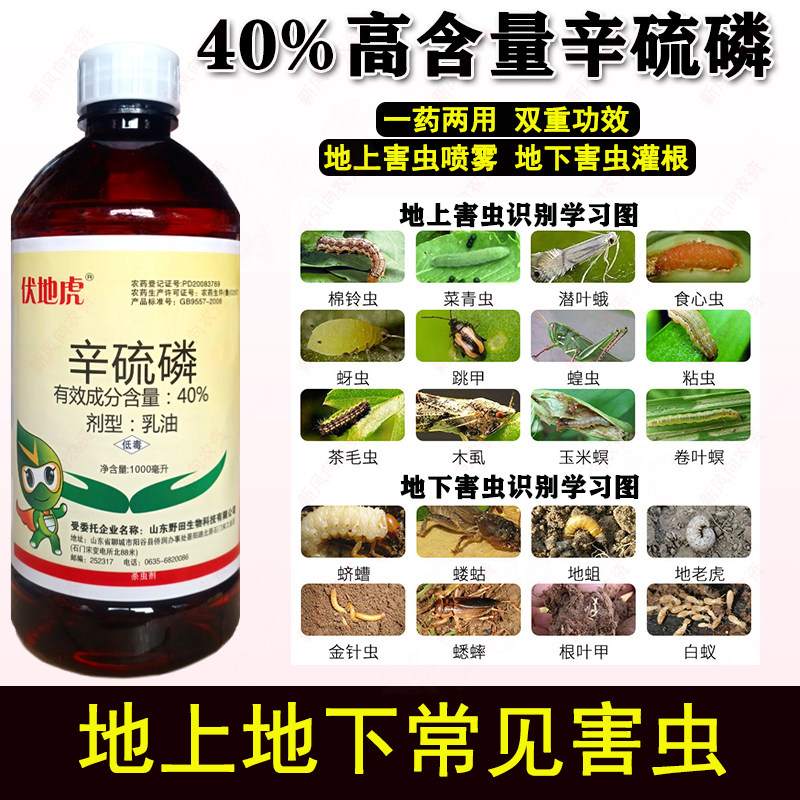 辛硫磷地下害虫专用萝卜白菜青蚜蝼蛄蛆地老虎膦大全农药杀虫剂