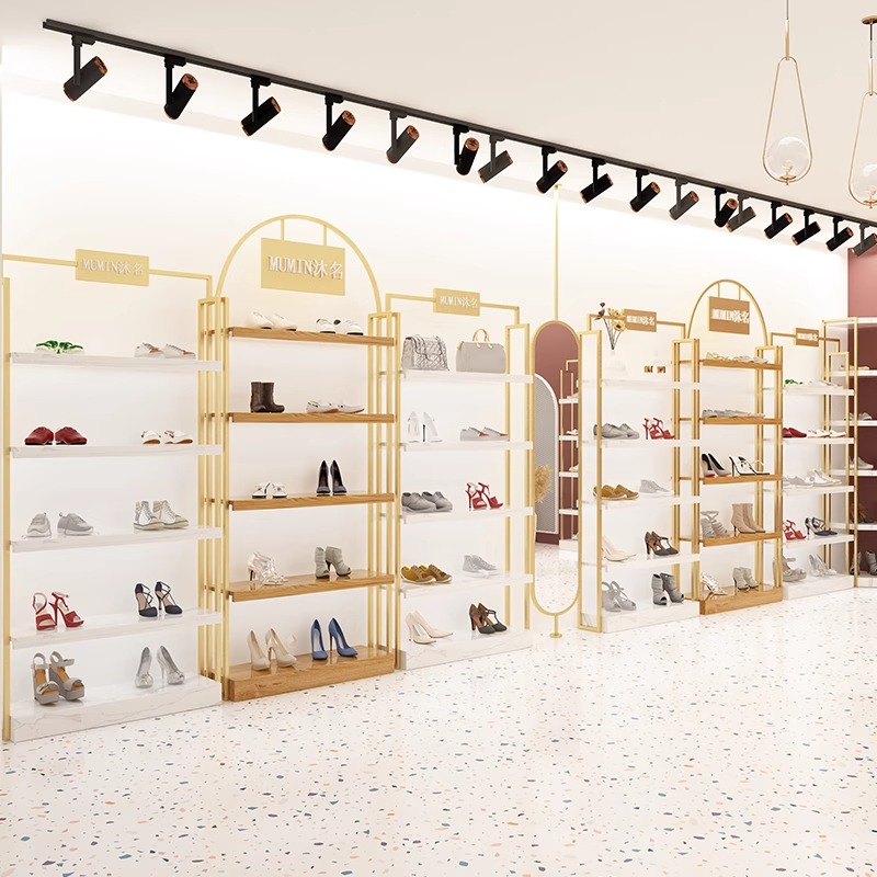 鞋店鞋架展示架商用鞋子陈列架时尚简约展示鞋货架定制鞋店展示柜