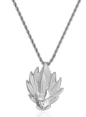 日系动漫钛钢超级赛亚人吊坠项链