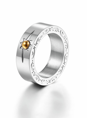 日系复古风高桥吾郎太阳图腾戒指