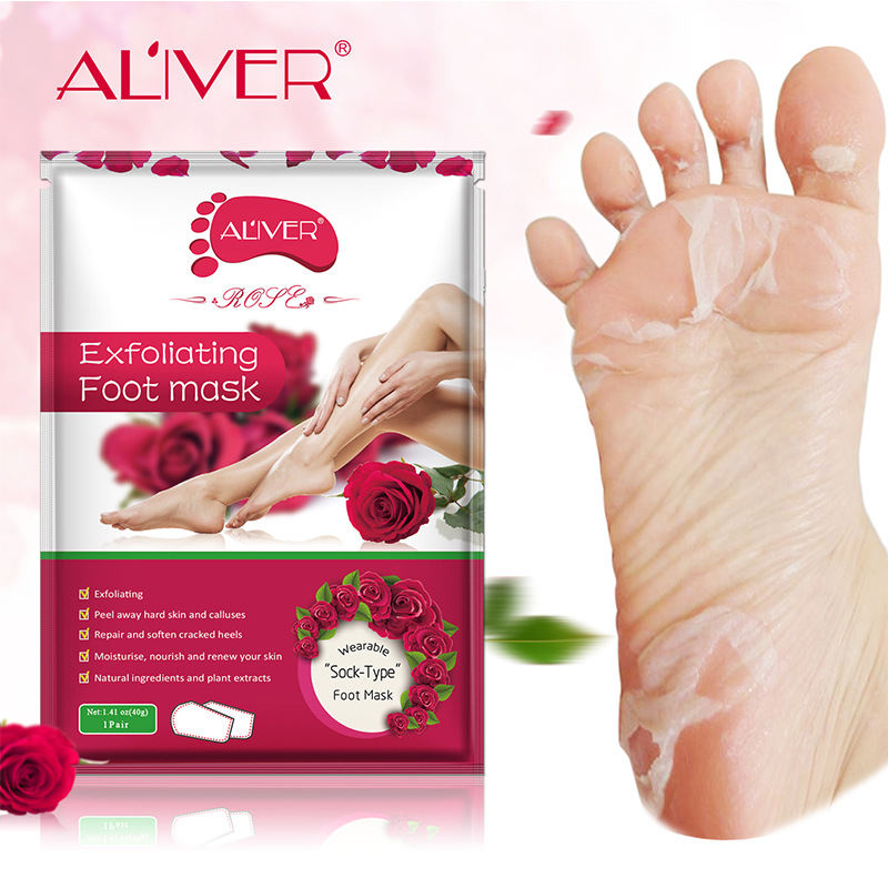 5pcs Rose Lavender Exfoliating Foot Masks Cuticle Peel Off