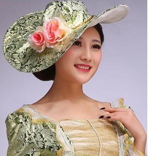 欧洲女士宫廷帽子英国女皇服装欧式女宫廷舞蹈服公主帽演出服