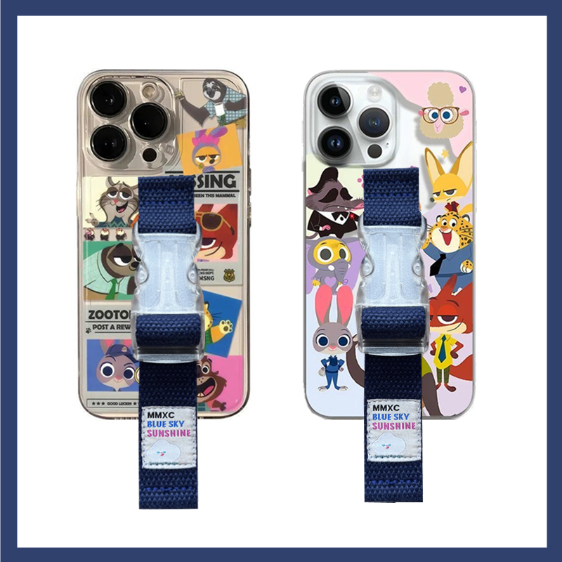 疯狂动物城朱迪兔子适用苹果17 16 15腕带手机壳iPhone14 13 12华为mate60 pro 70支架三星小米15定制型号