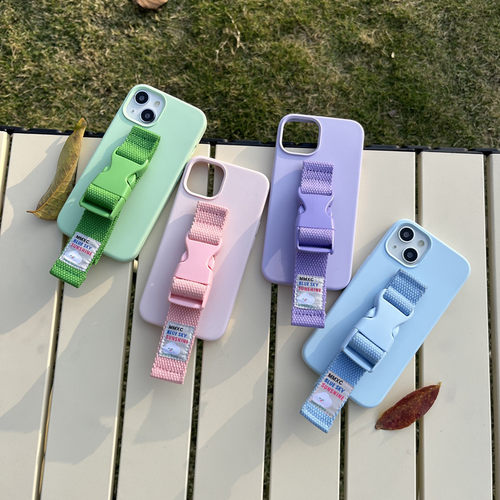 苹果14液态硅胶腕带手机壳