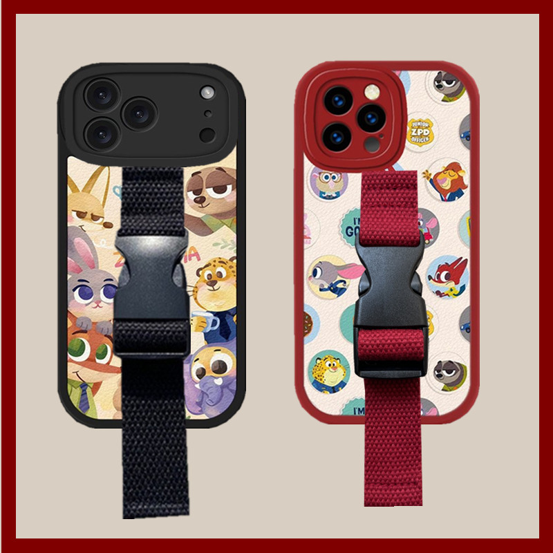 疯狂动物城朱迪适用苹果17 16 15 14腕带手机壳iPhone13 12华为mate60 70pro支架P70支架小米17定制型号皮纹