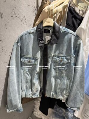 Miss家 韩国2026春装复古水洗牛仔外套女宽松显瘦气质百搭短上衣