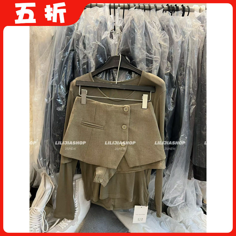 【五折】2025秋冬新款高腰排扣设计感气质时尚显瘦小众西装裤裙女